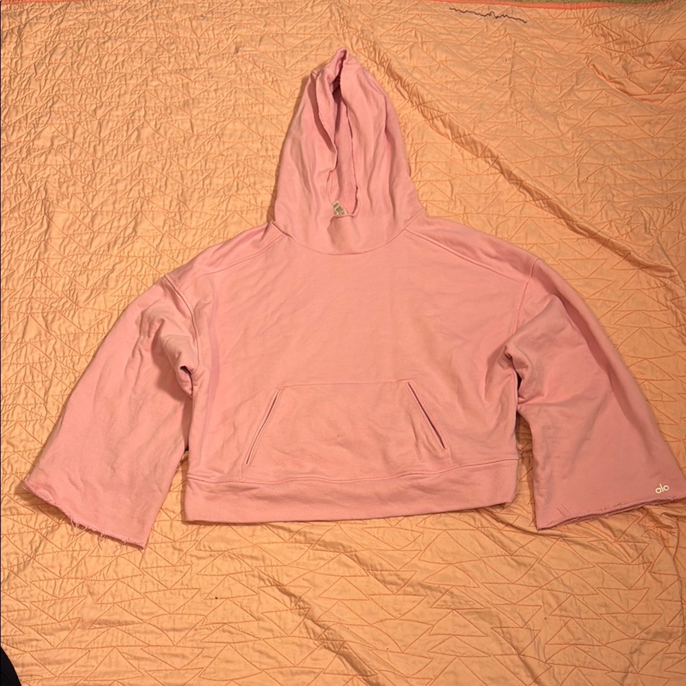 Alo Yoga Pink Cropped Sweatshirt